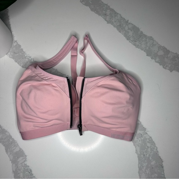 Victoria's Secret Knockout Light‎ Pink Sports Bra with Front Black Zipper 32DD - Picture 7 of 16